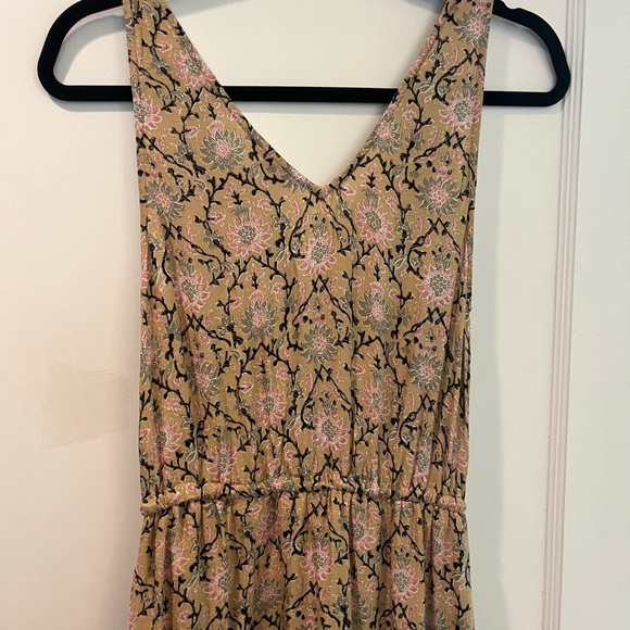 Lucky Brand Boho Floral Sleeveless Maxi Dress in Tan and Pink Size XS - Picture 4 of 8